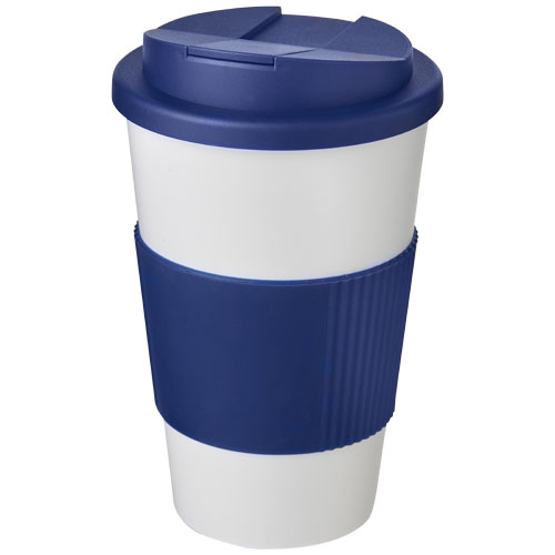 Gobelet isolant promotionnel avec grip 350ml Americano® Blanc / Bleu
